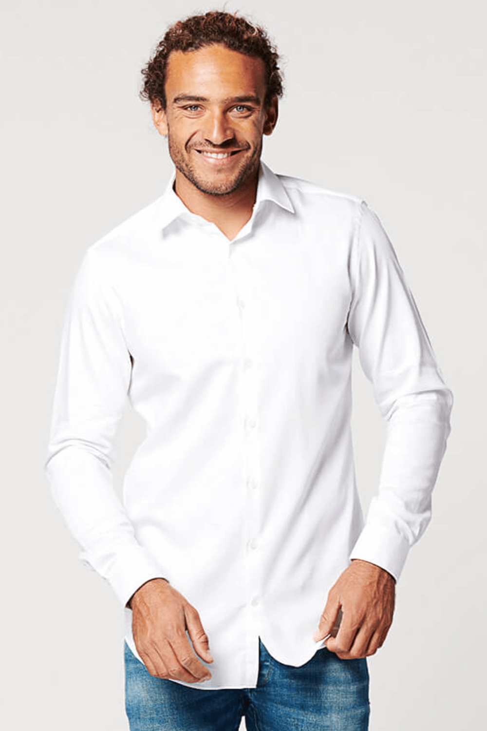 SKOT Herren vegan Hemd Regular Fit KreisfÃ¶rmig WeiÃŸ