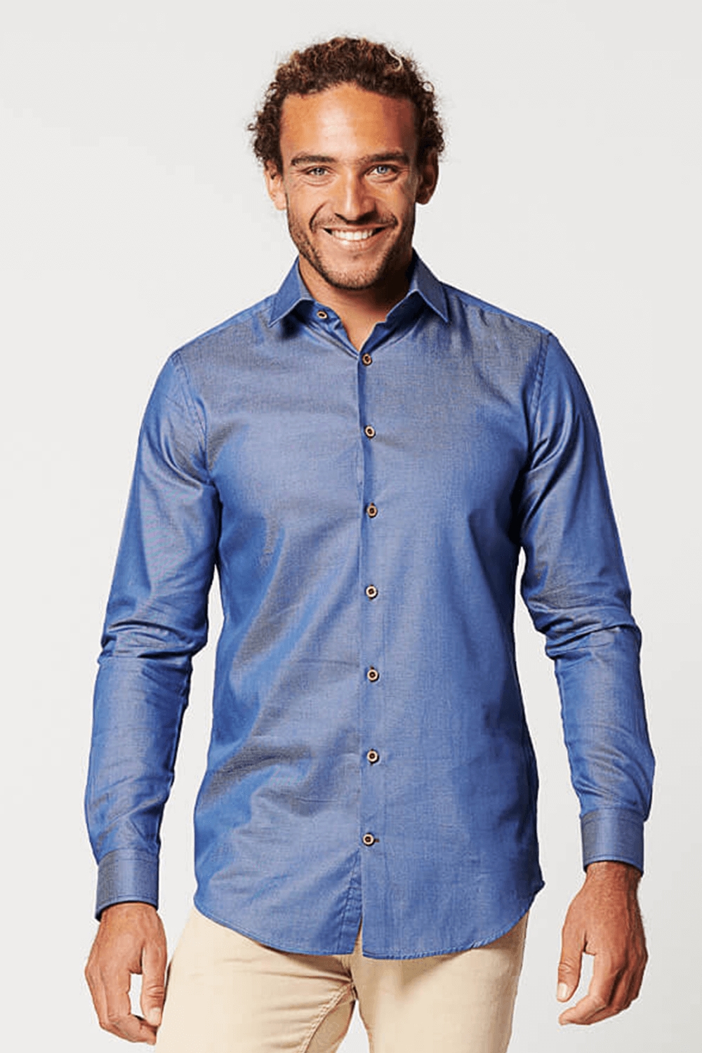 SKOT Herren vegan Hemd Slim Fit KreisfÃ¶rmig Dunkelblau