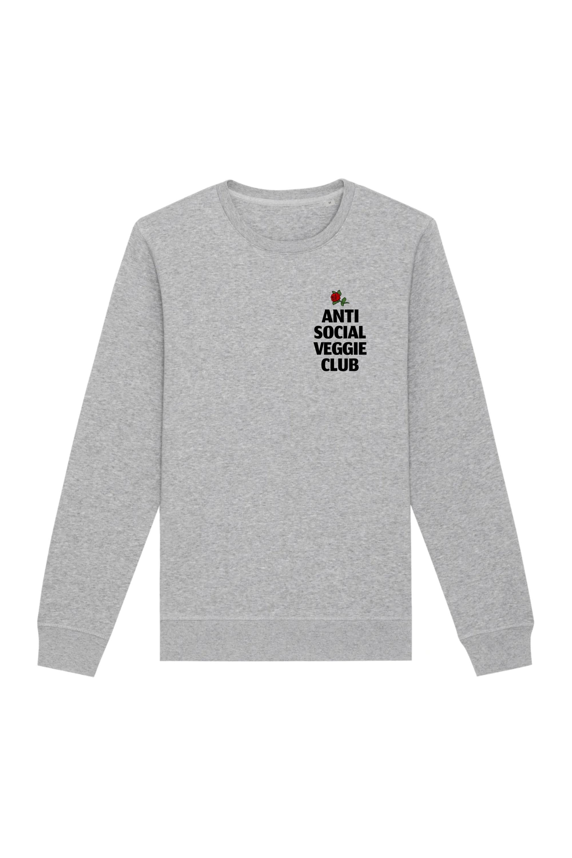 Image of Oat Milk Club dames vegan Sweatshirt Anti Social Veggie Club Grijs