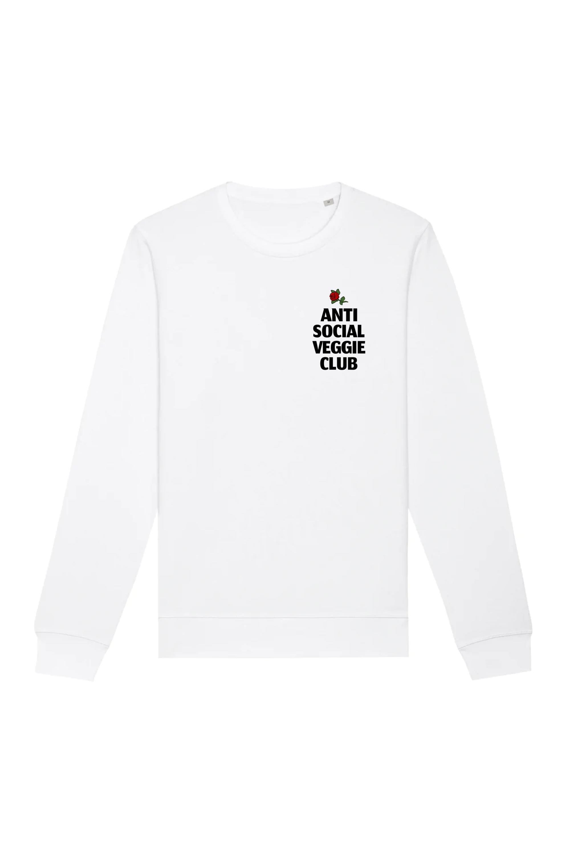 68055 - Damen vegan Sweatshirt Anti Social Veggie Club WeiÃŸ