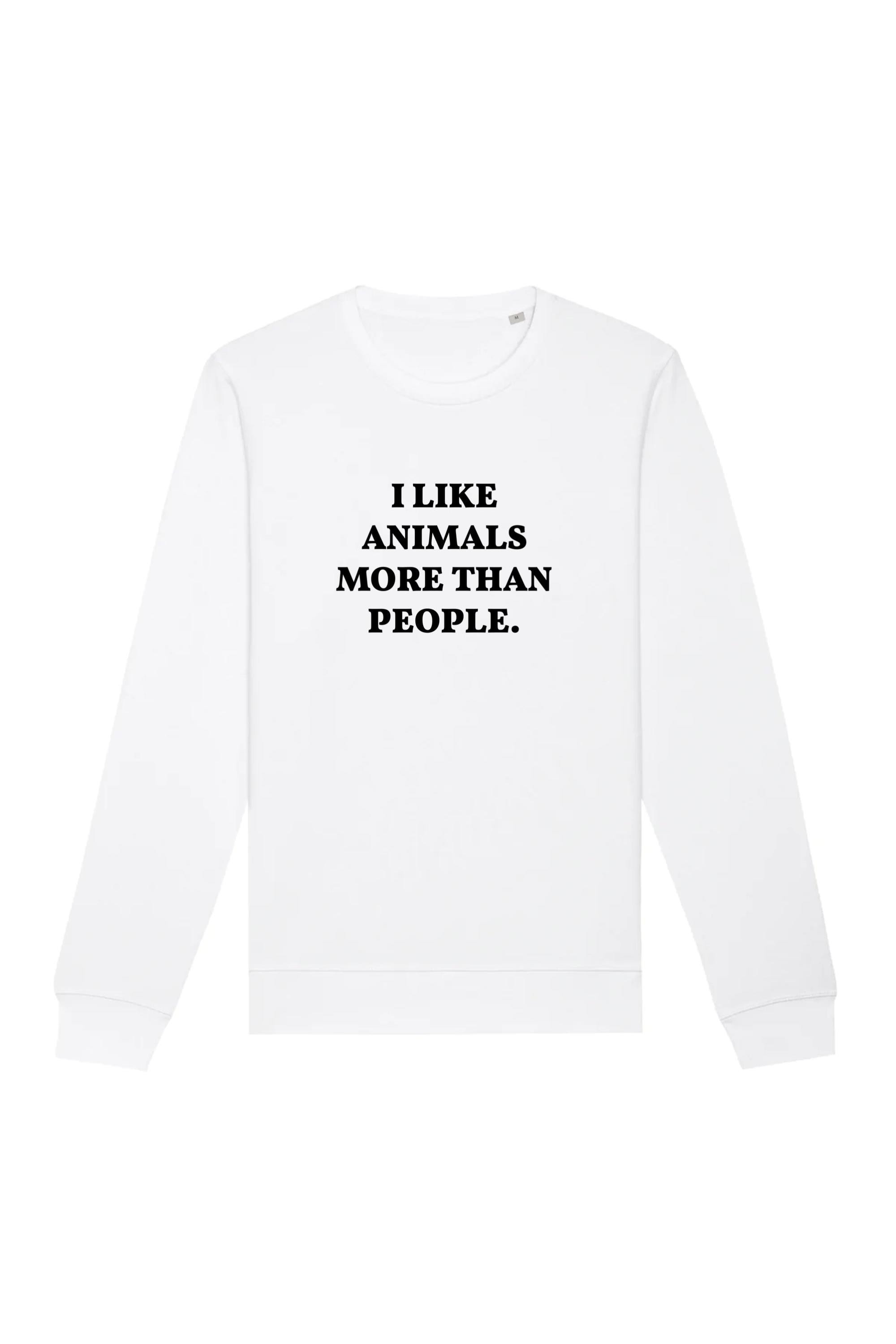 Image of Oat Milk Club dames vegan Sweatshirt I Like Animals More Wit