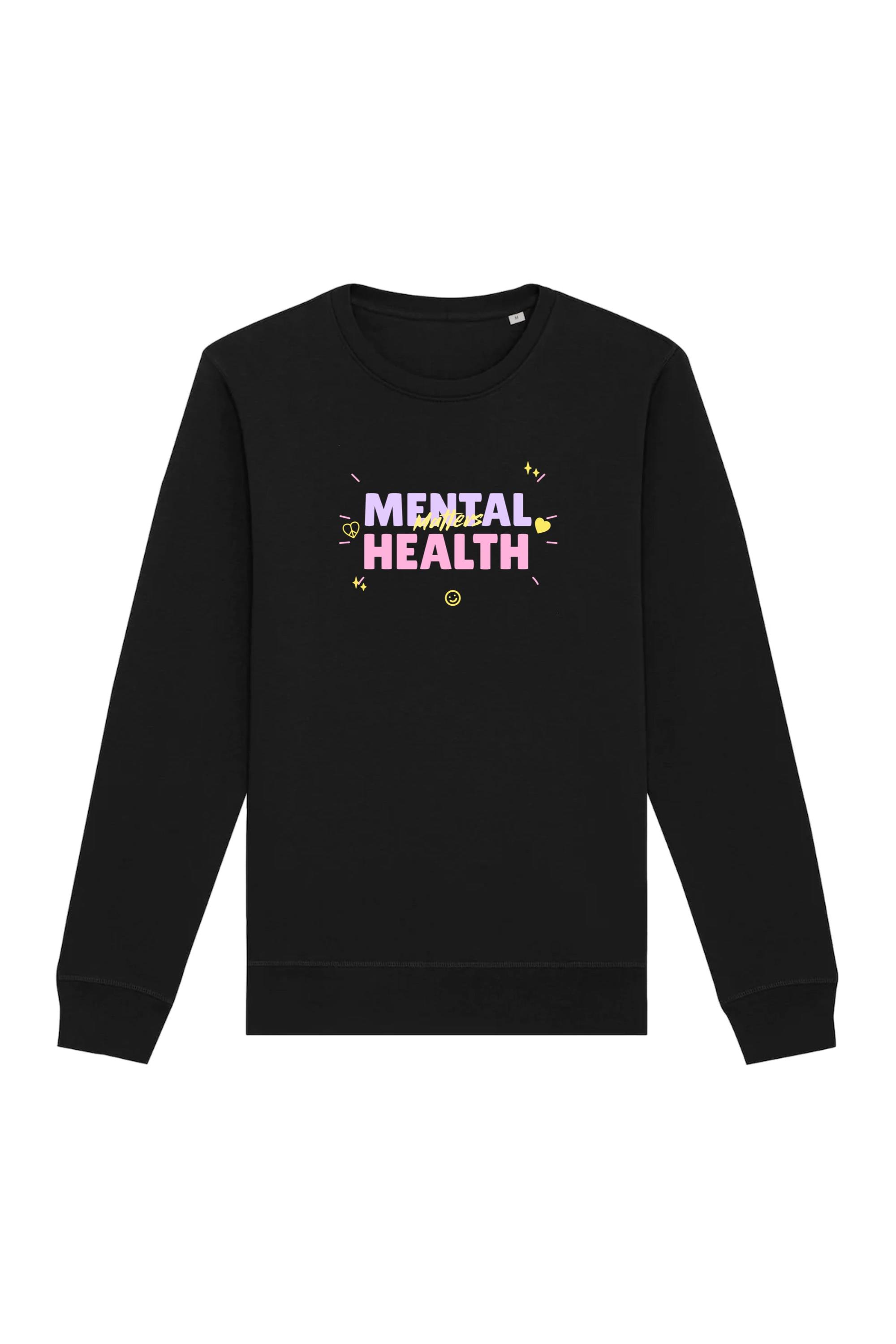 Image of Oat Milk Club dames vegan Sweatshirt Mental Health Matters Zwart