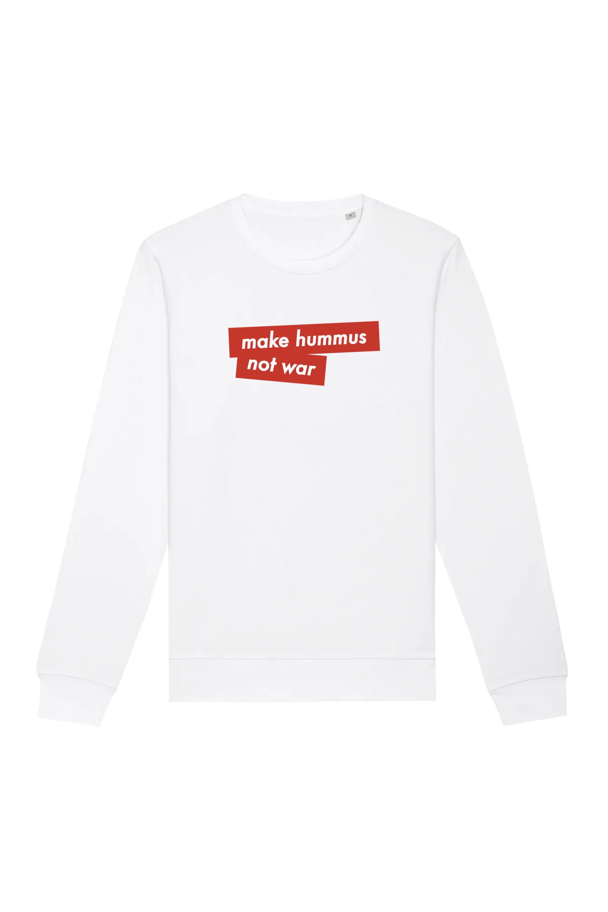 68086 - Damen vegan Sweatshirt Make Hummus Not War WeiÃŸ