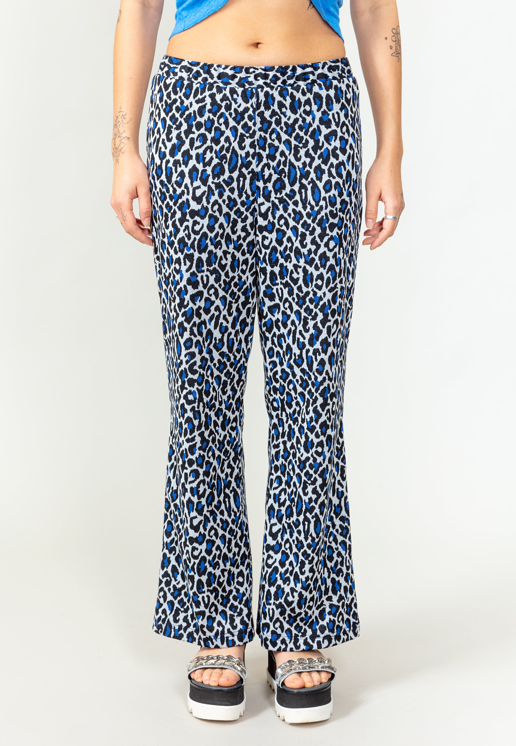MAHLA womens vegan Daria Trousers Blue Leopard