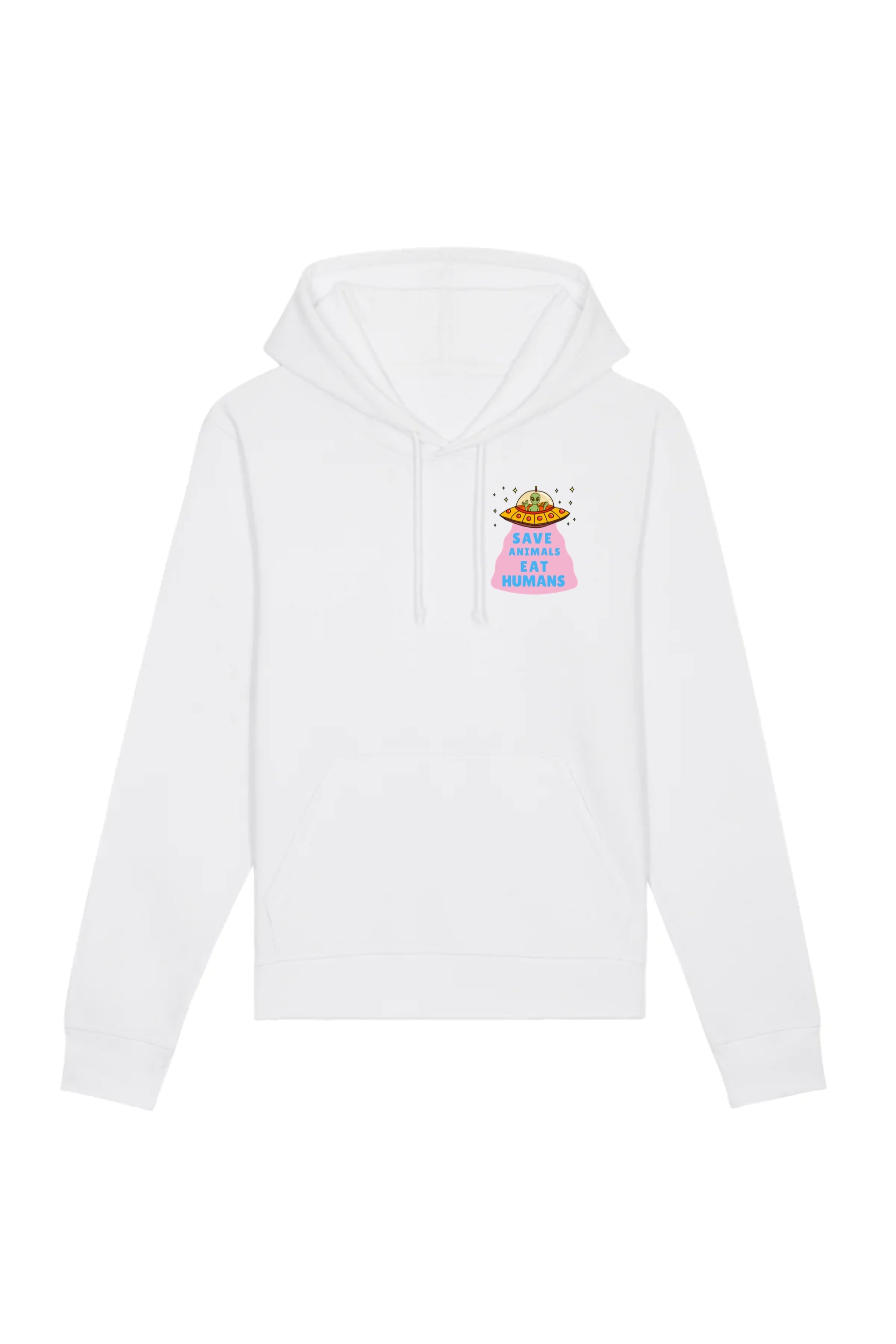 Image of Oat Milk Club dames vegan Hoodie Save Animals Eat Humans Unisex Wit