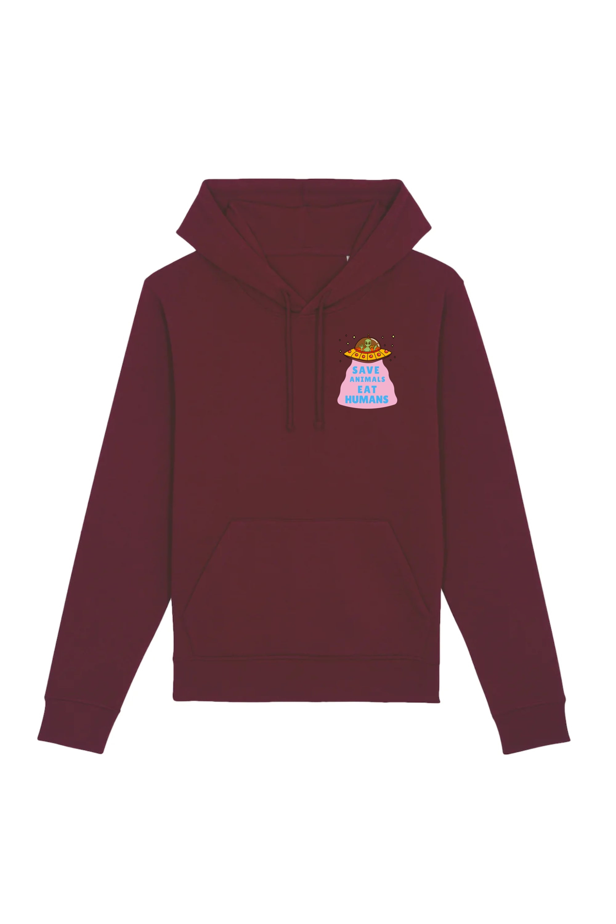 69540 - Damen vegan Hoodie Save Animals Eat Humans Unisex Maroon