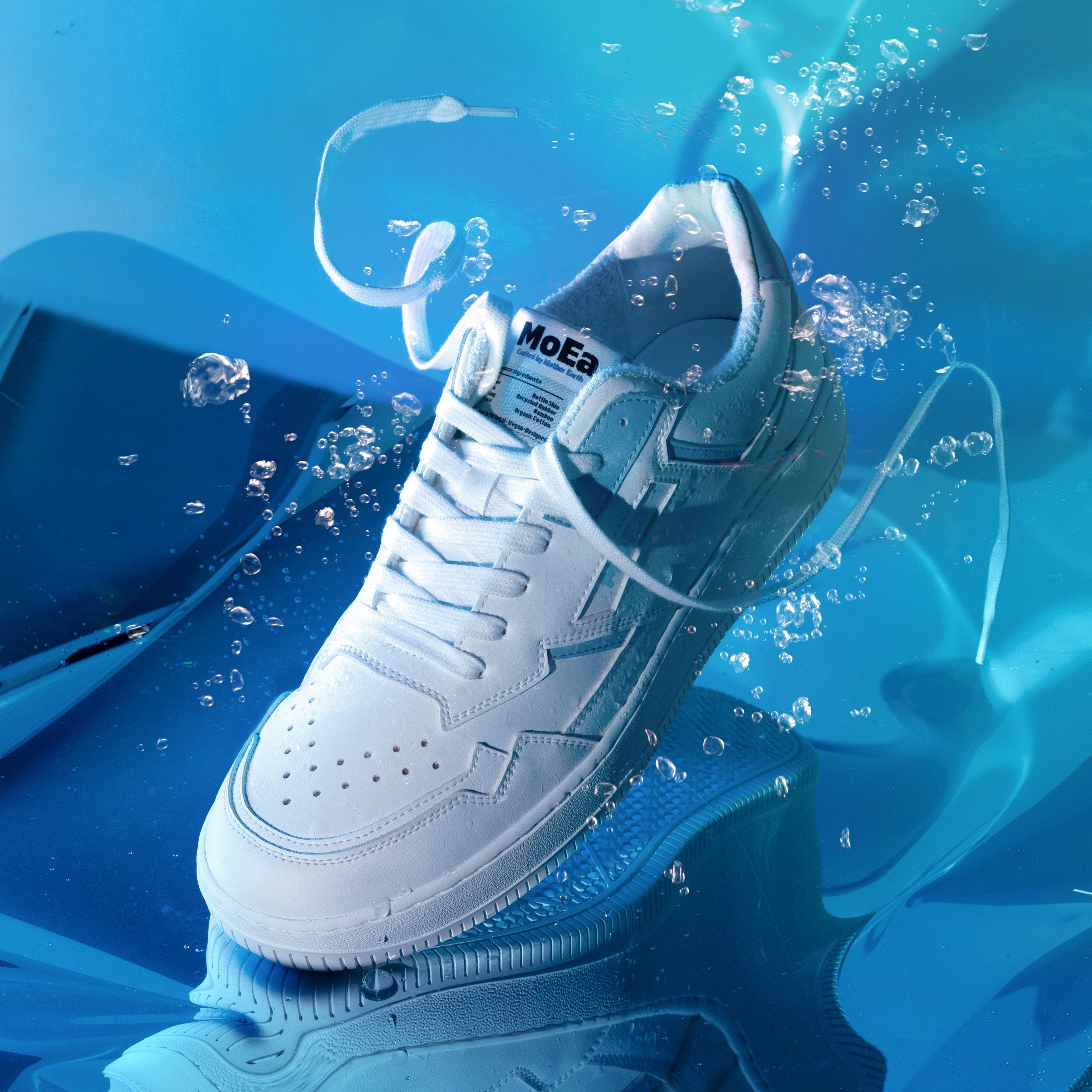 MoEa men vegan Sneakers Gen1 Pet Bottle White & Sky Blue
