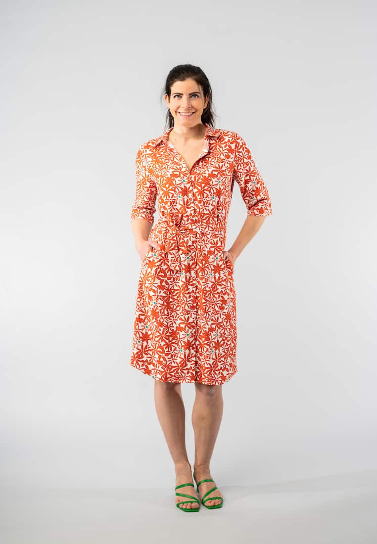 Marjolein Elisabeth womens vegan Dress Merel Flowers Red