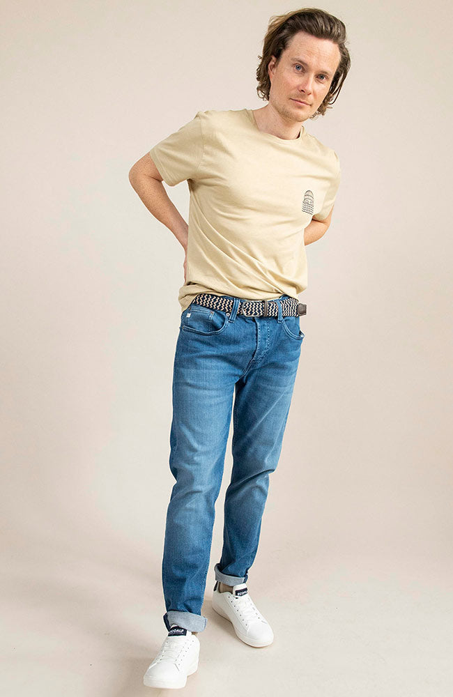 Swole Panda men vegan Belt Beige Blue