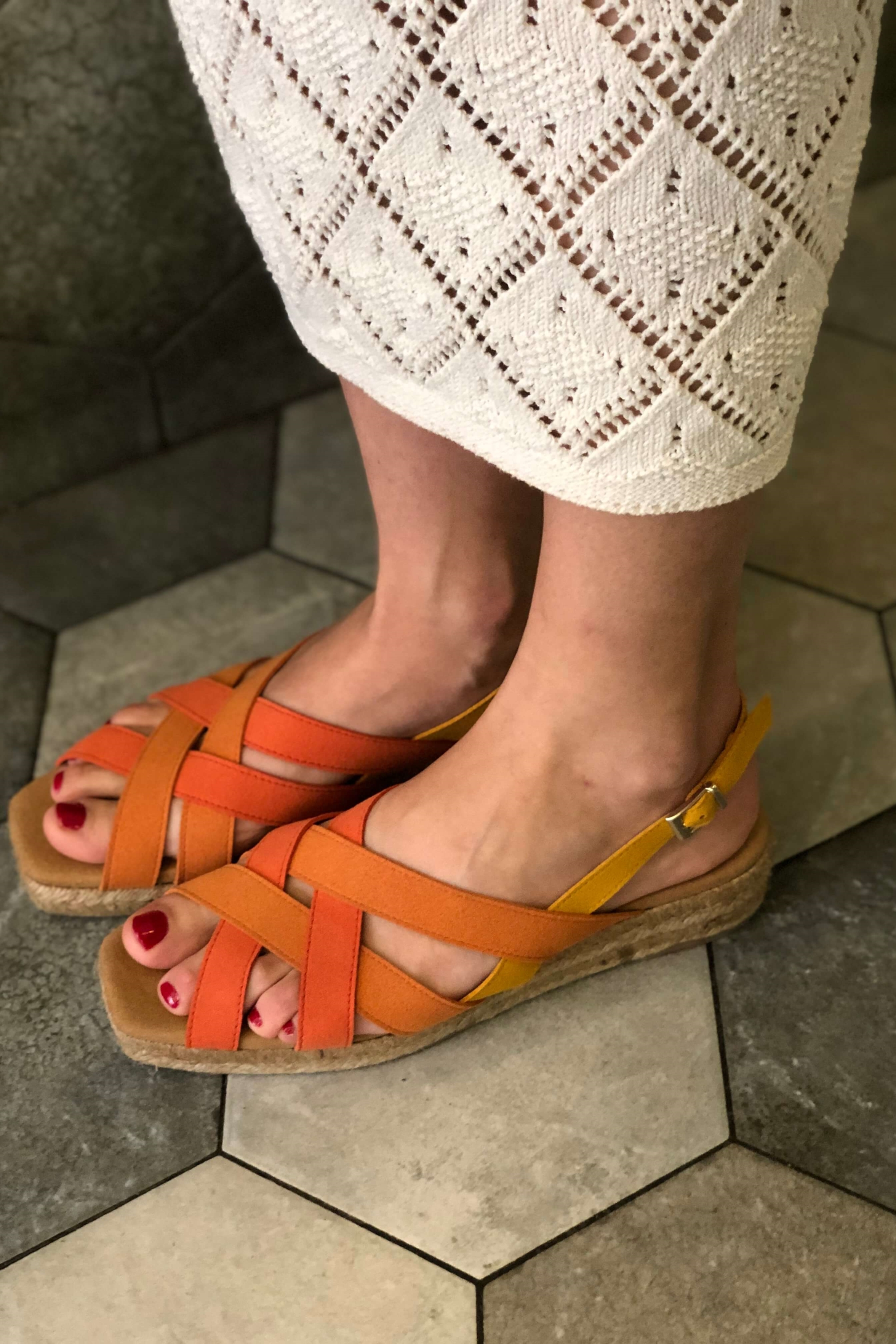 Momoc Damen vegan Sandalen Algarve Orange