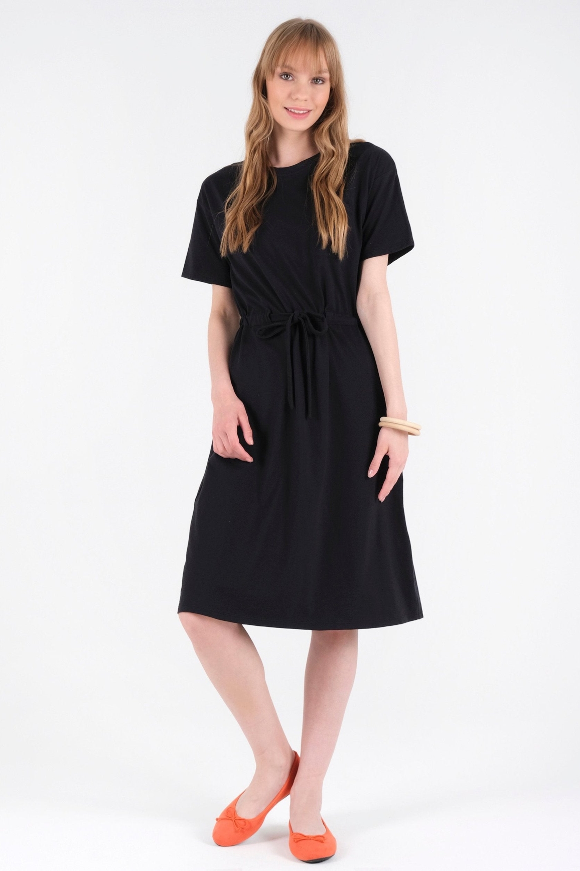 ORGANICATION Damen vegan Kleid Slub Jersey Schwarz