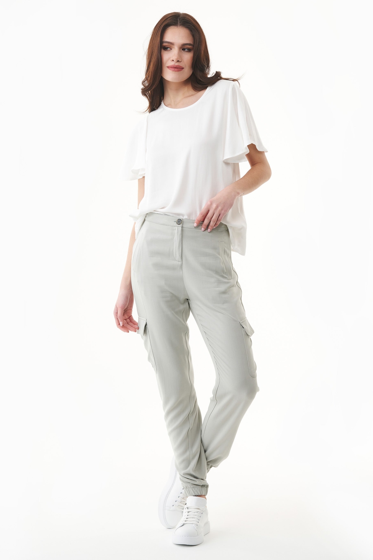 ORGANICATION Damen vegan Cargohose OlivgrÃ¼n