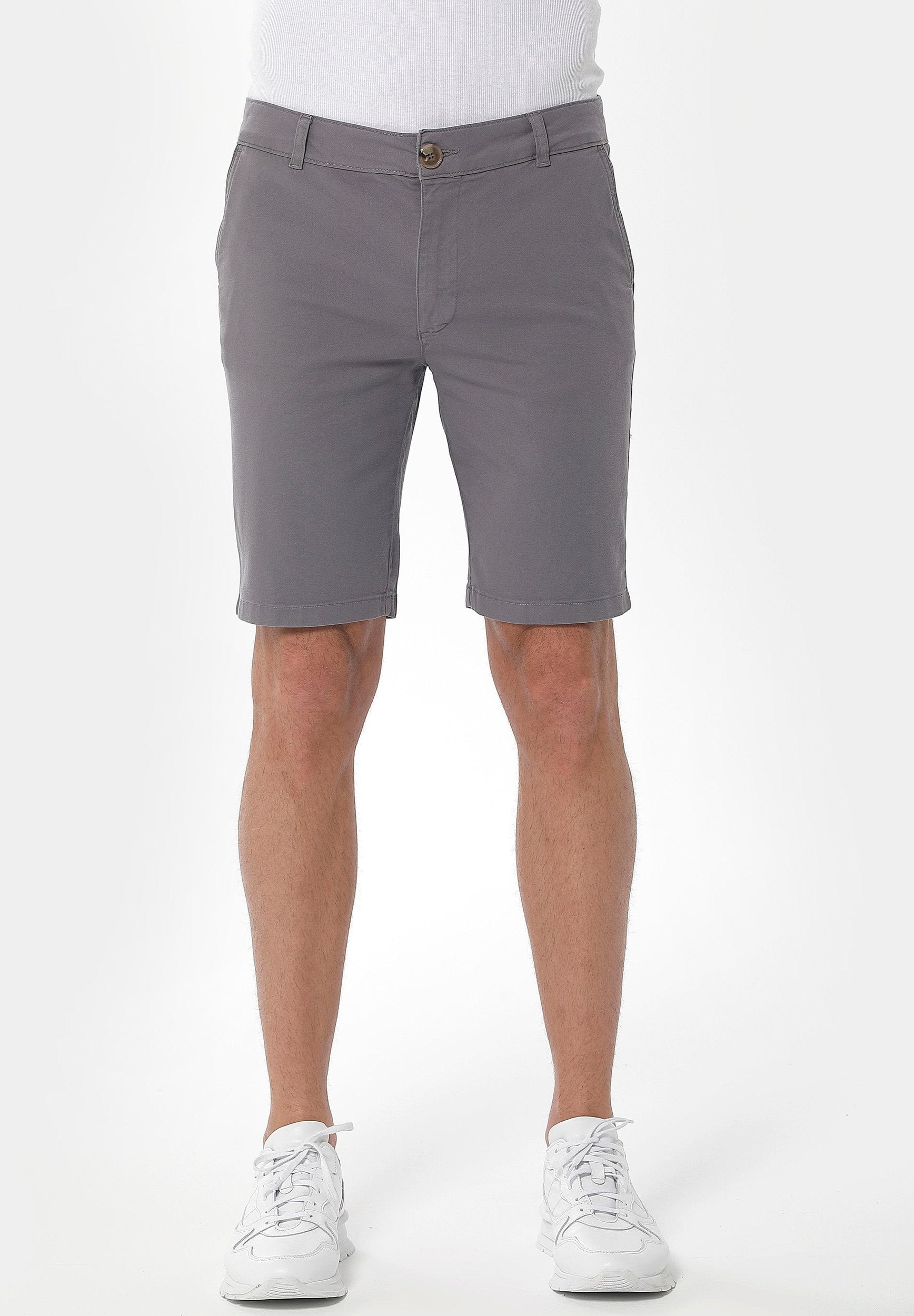 ORGANICATION Chino Shorts Slim Shadow Grey