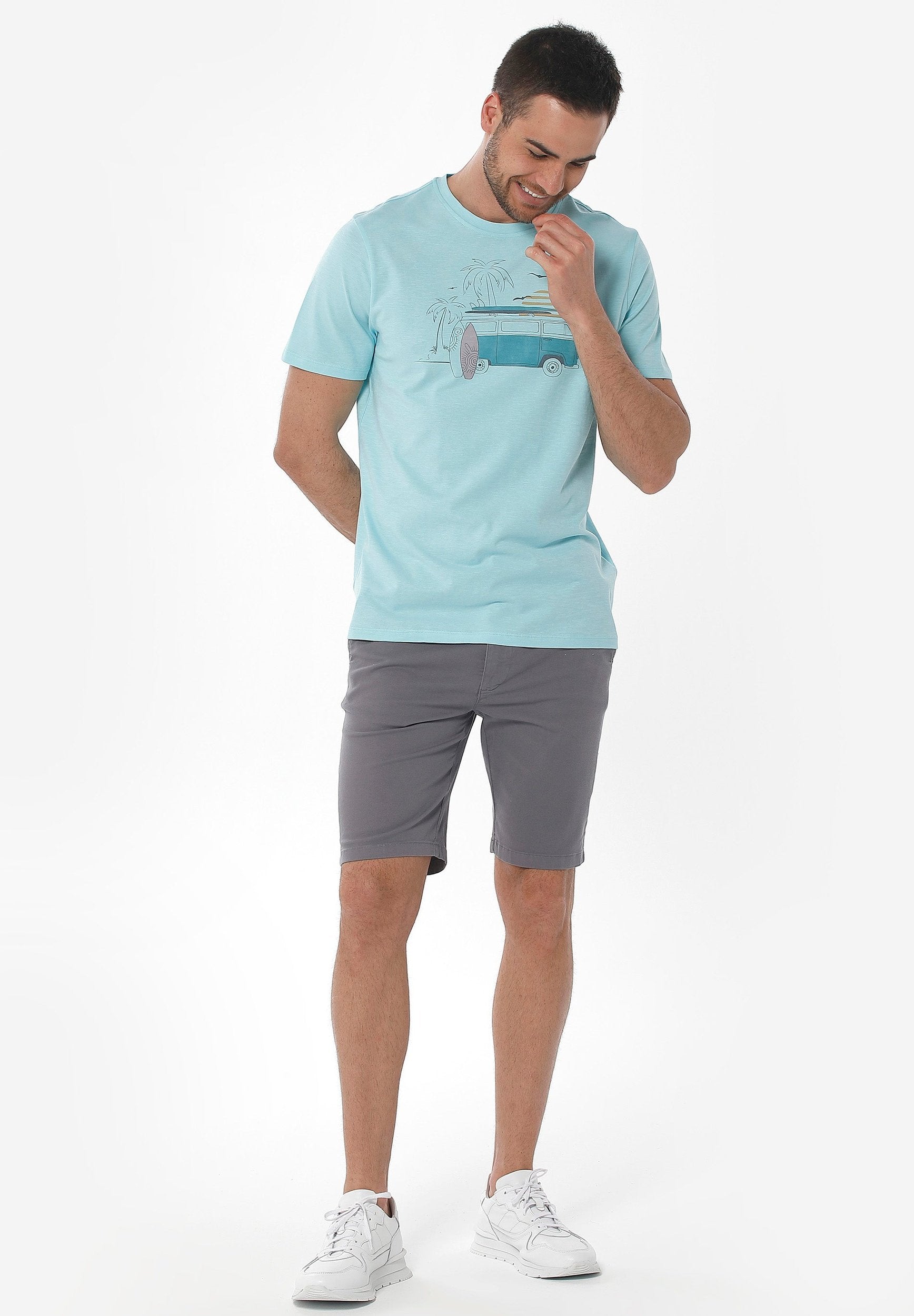 ORGANICATION Chino Shorts Slim Shadow Grey