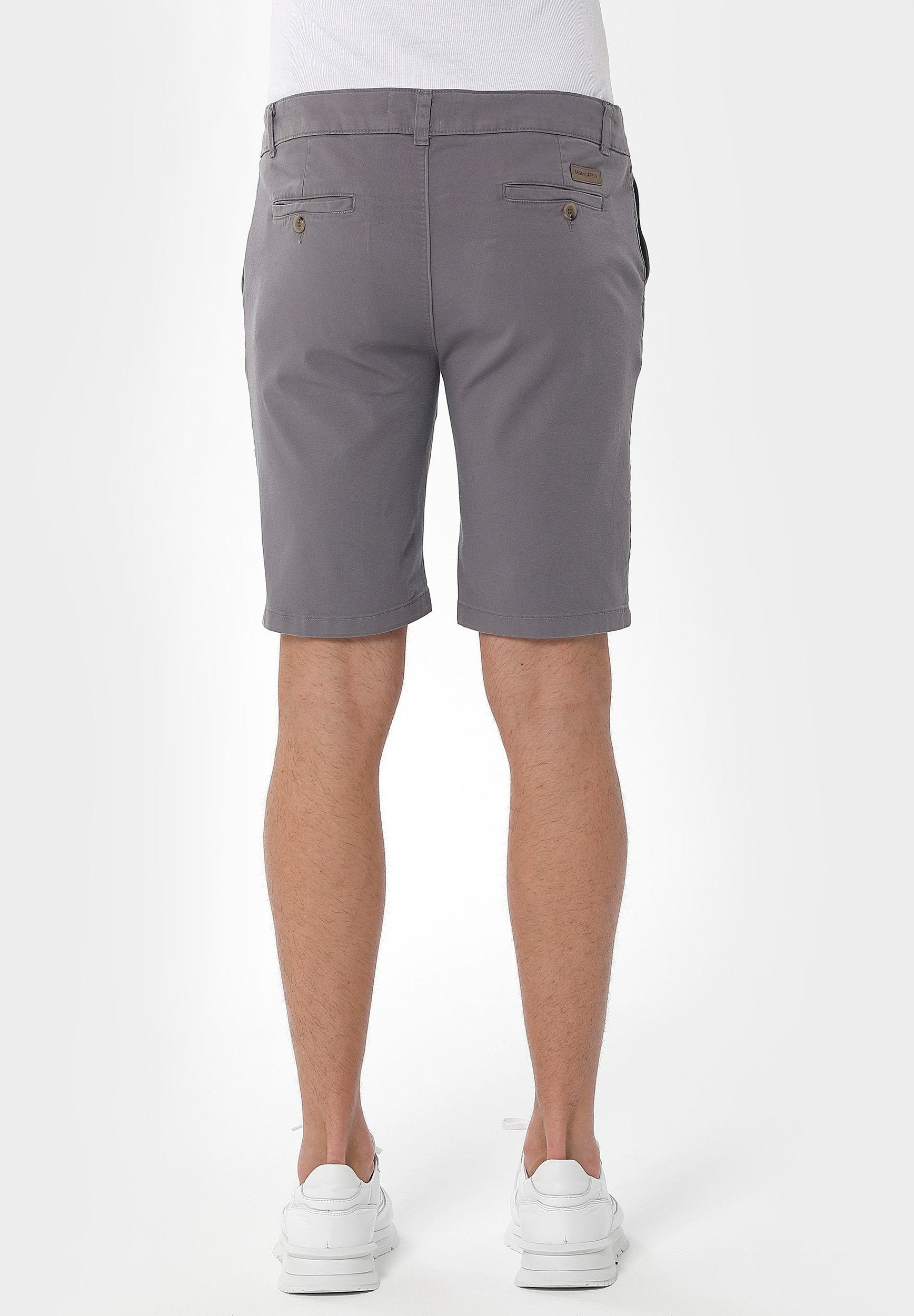 ORGANICATION Chino Shorts Slim Shadow Grey
