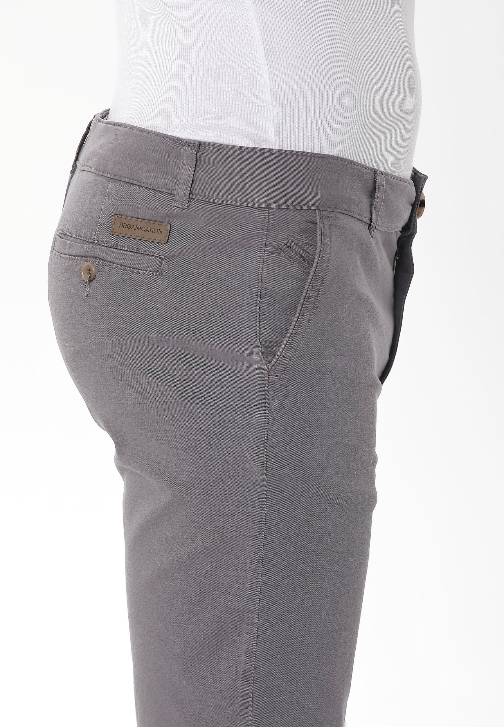ORGANICATION Chino Shorts Slim Shadow Grey