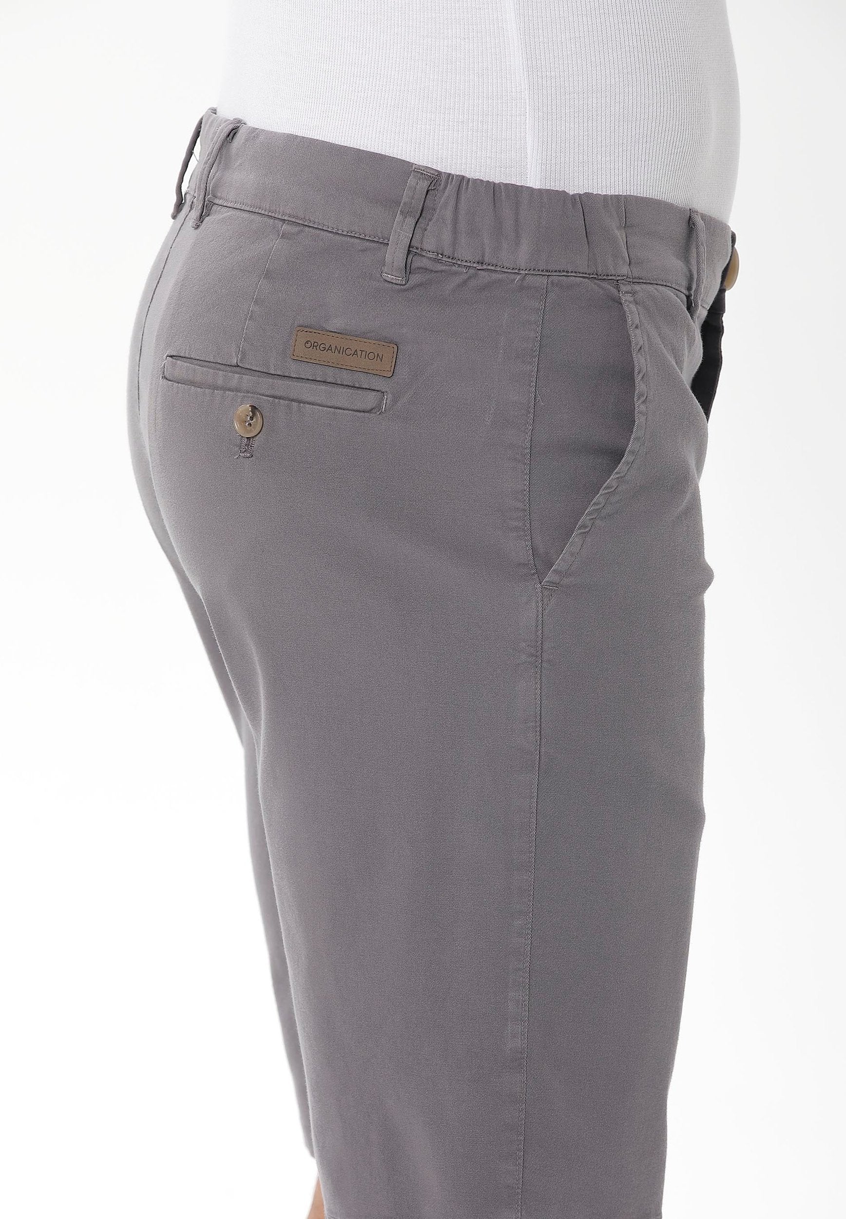 ORGANICATION Chino Shorts Shadow Grey