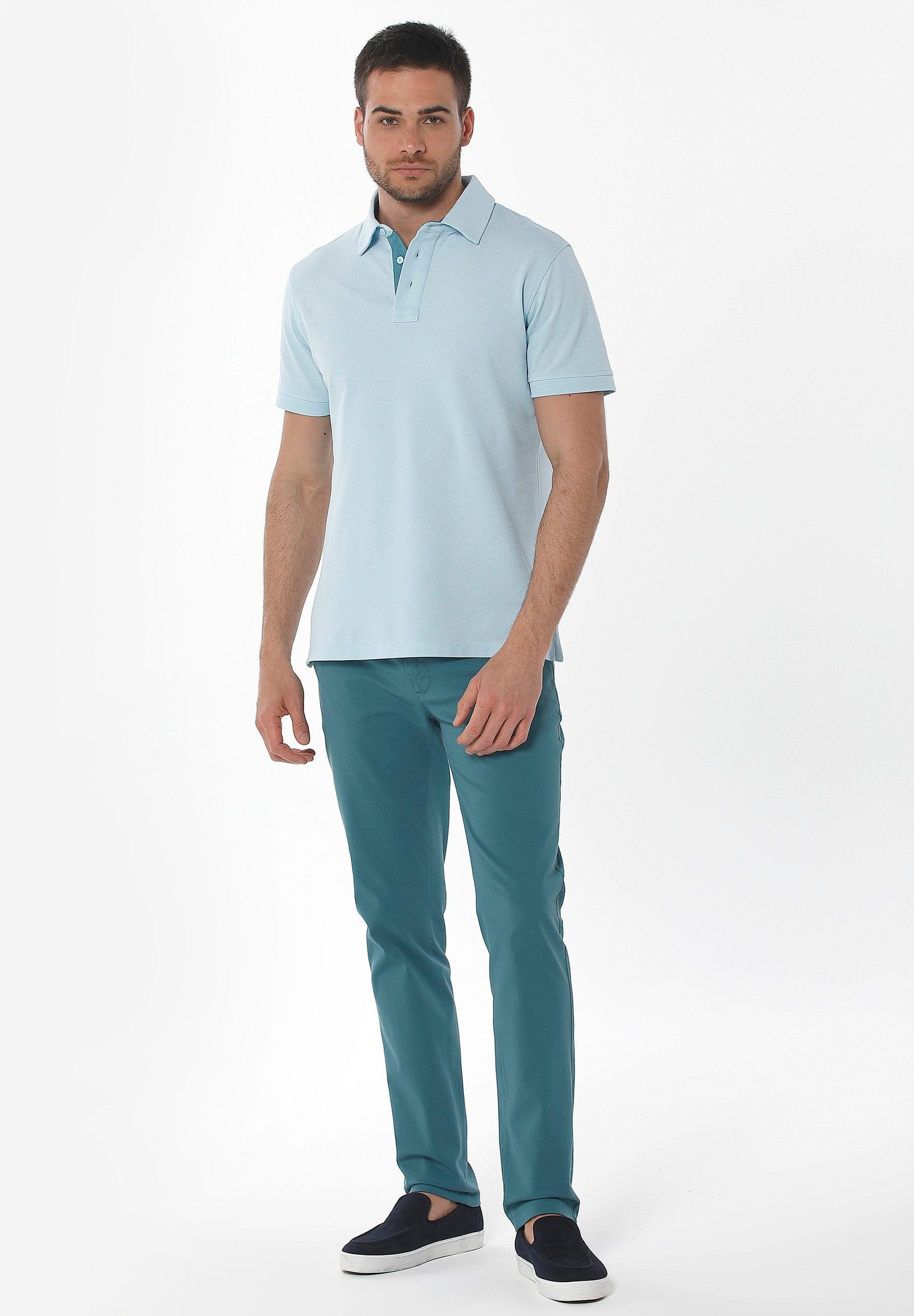 ORGANICATION Chino Pants Petrol Green