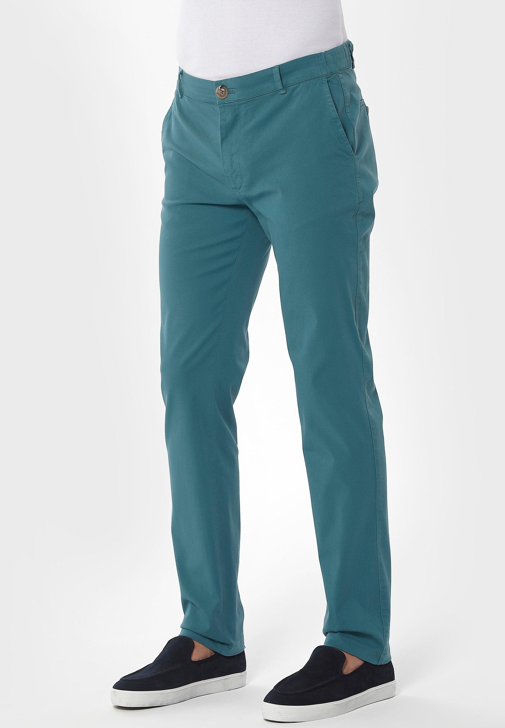 ORGANICATION Chino Pants Petrol Green