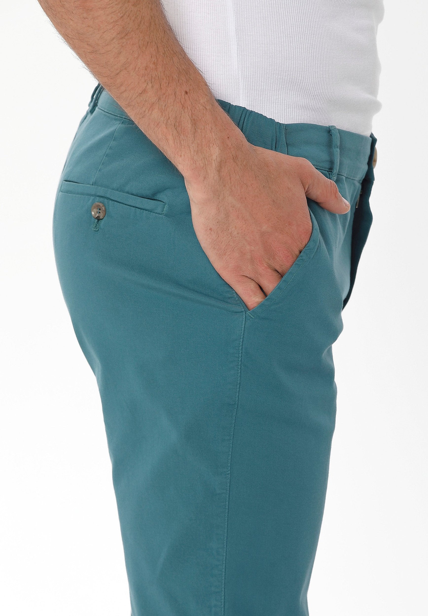 ORGANICATION Chino Pants Petrol Green
