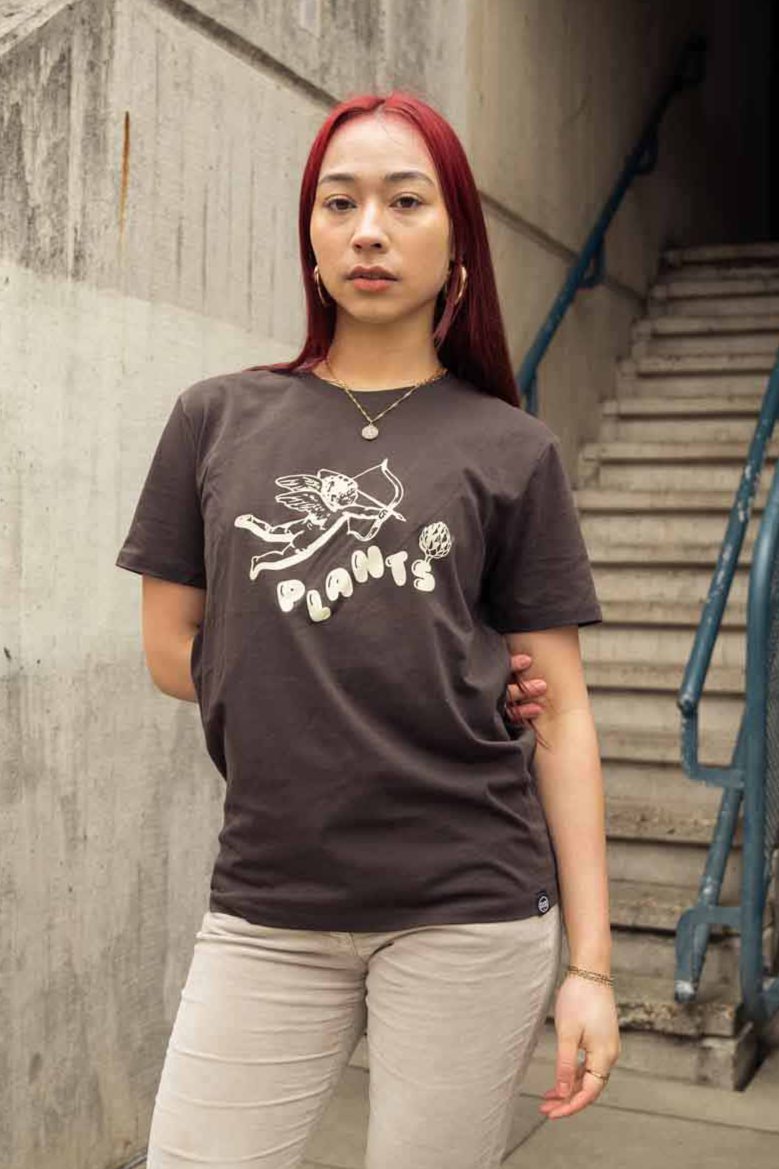 Plant Faced Clothing womens vegan T-Shirt Heavenly Deep Chocolate Brown