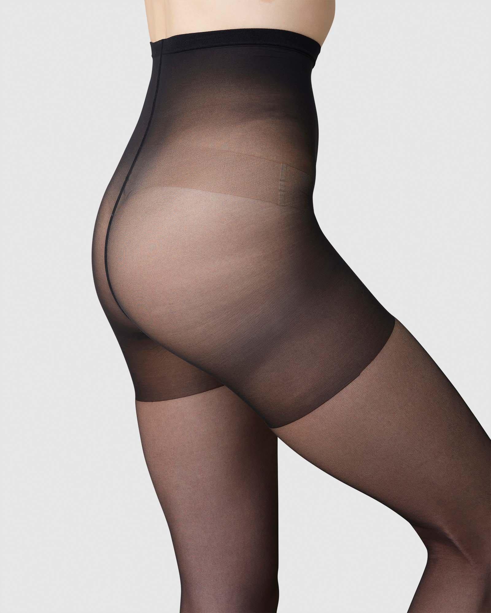 Swedish Stockings womens vegan Tights Sculpting Tuva Black