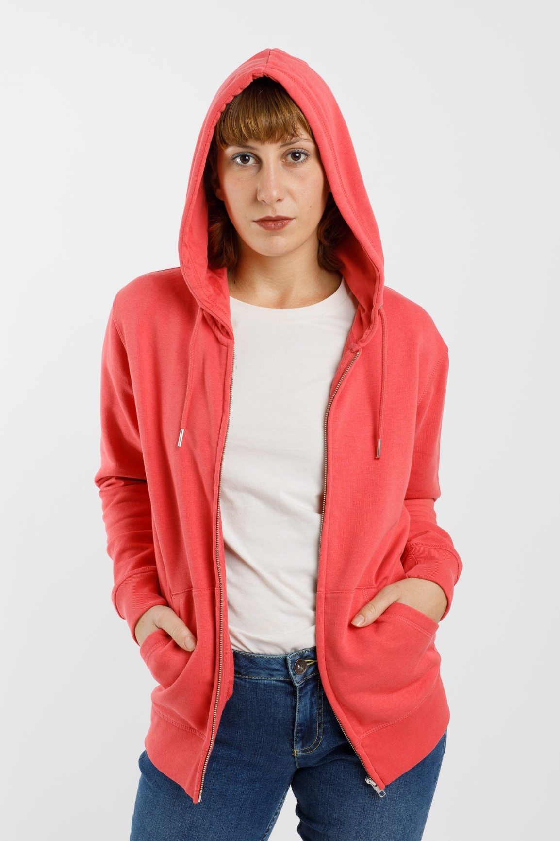 TORLAND Herren vegan Zip Hoodie Connector Karminrot