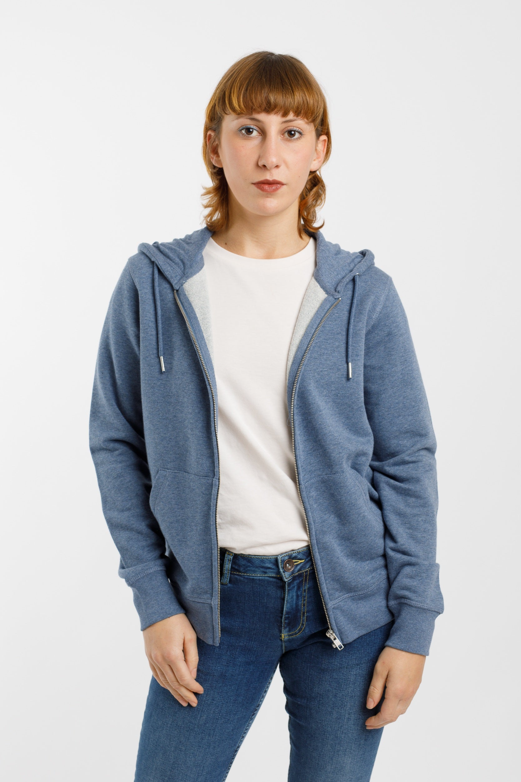 72410 - Herren vegan Zip Hoodie Connector Dark Heather Blue