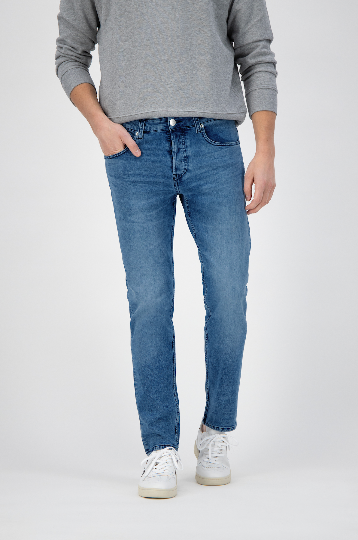 Image of MUD Jeans mannen vegan Jeans Slanker Rick Authentiek Indigo Blauw
