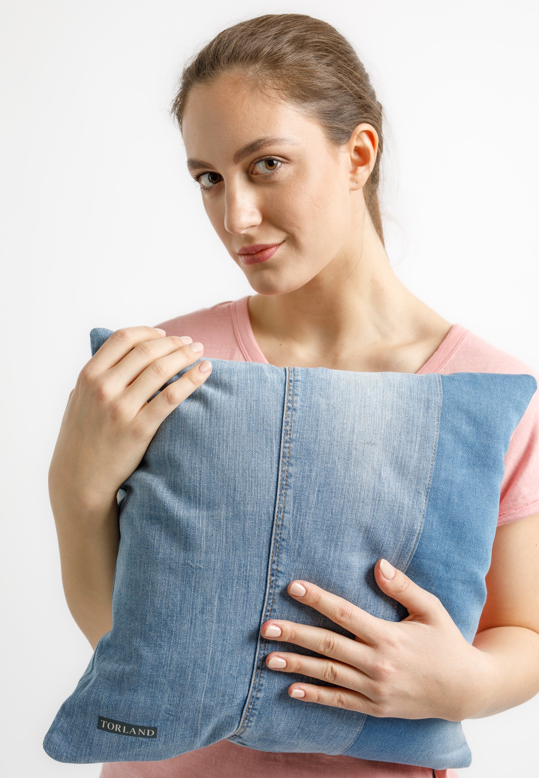 TORLAND Kissen Upcycled Kisan Denim Blau