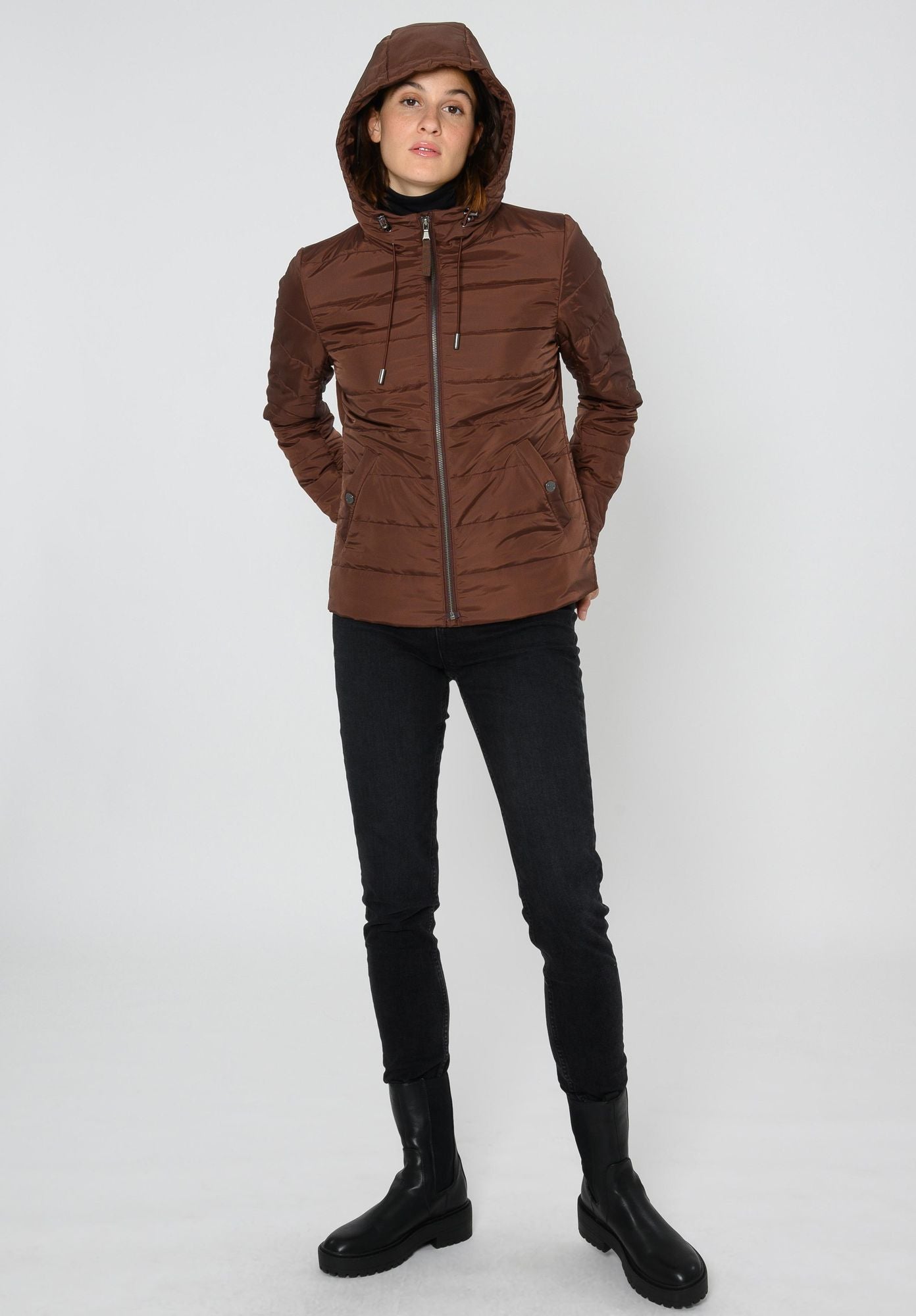ThokkThokk womens vegan Jacket Classic Deep Mahogany Brown
