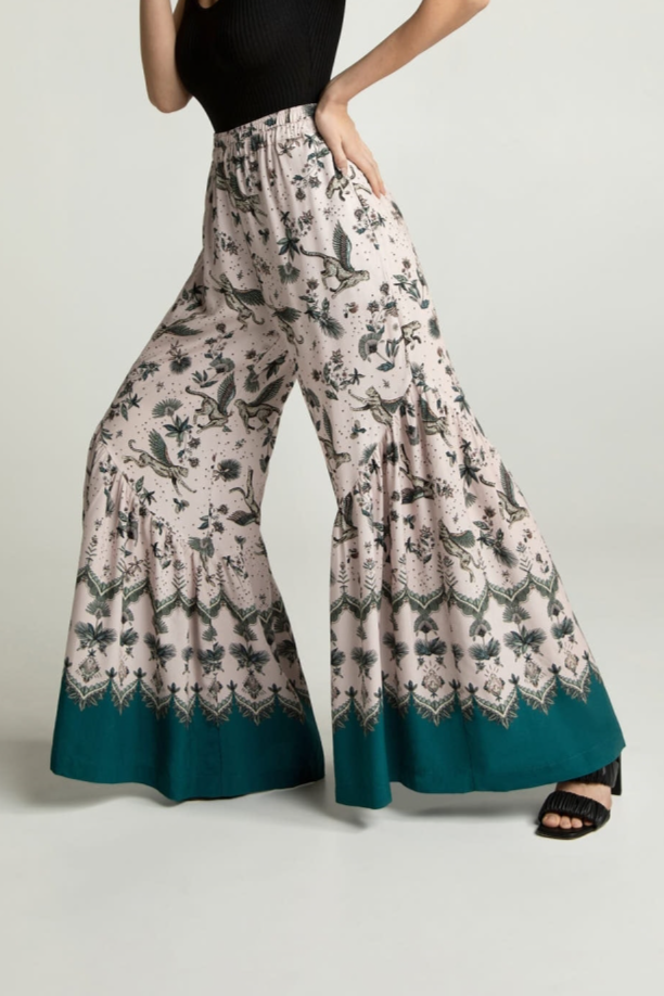 Lovjoi Damen vegan Culotte Hose Joaline Tropic Cheetah Hellrosa