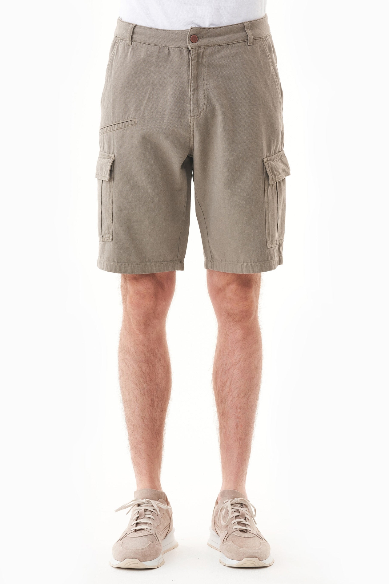 ORGANICATION Herren vegan Cargo Shorts Rauchig OlivgrÃ¼n