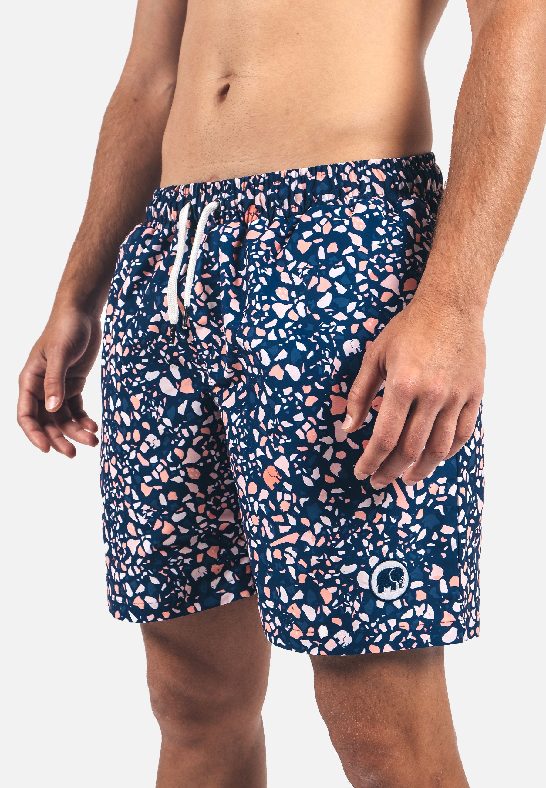 Trendsplant men vegan Swim Shorts Terrazzo Blue