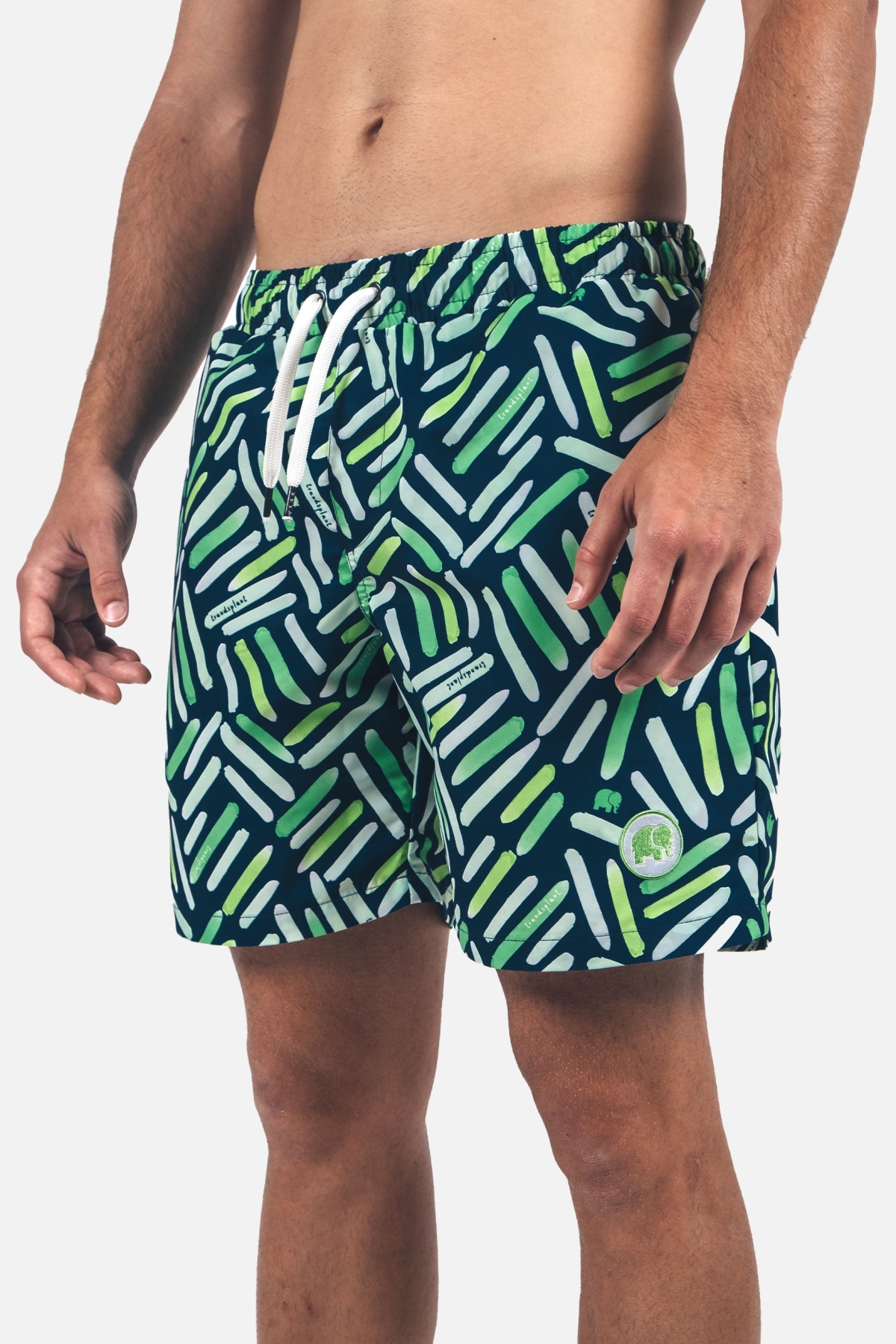 Image of Trendsplant mannen vegan Zwembroek Strokes Seaweed Green