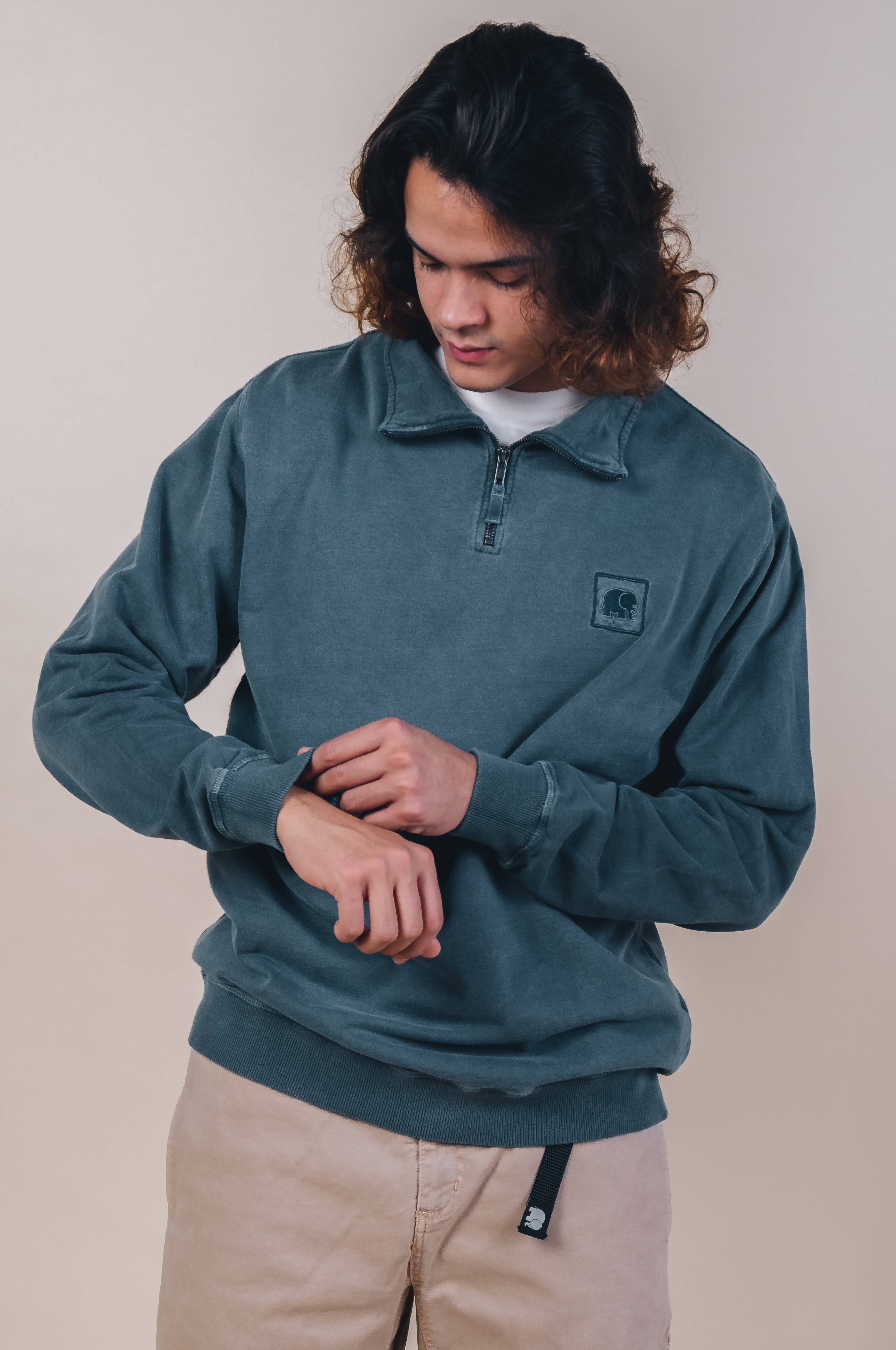 Image of Trendsplant mannen vegan Zip Sweater Sauce Elm Green