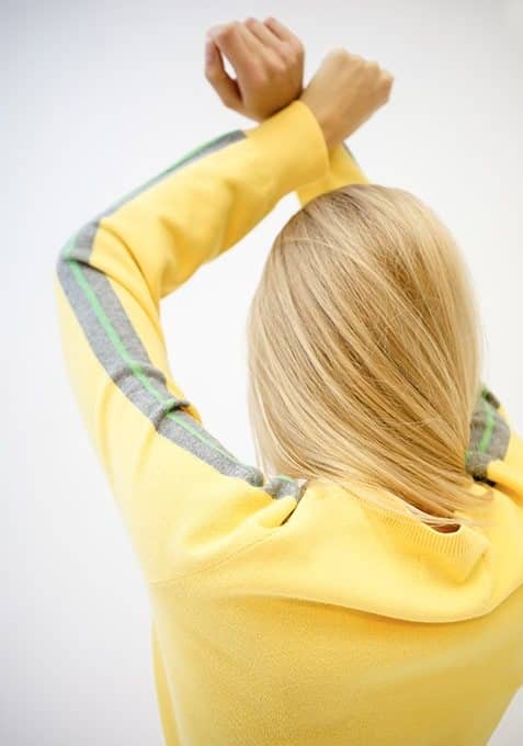 Douxx womens vegan Woman Soft Striped Crew Yellow
