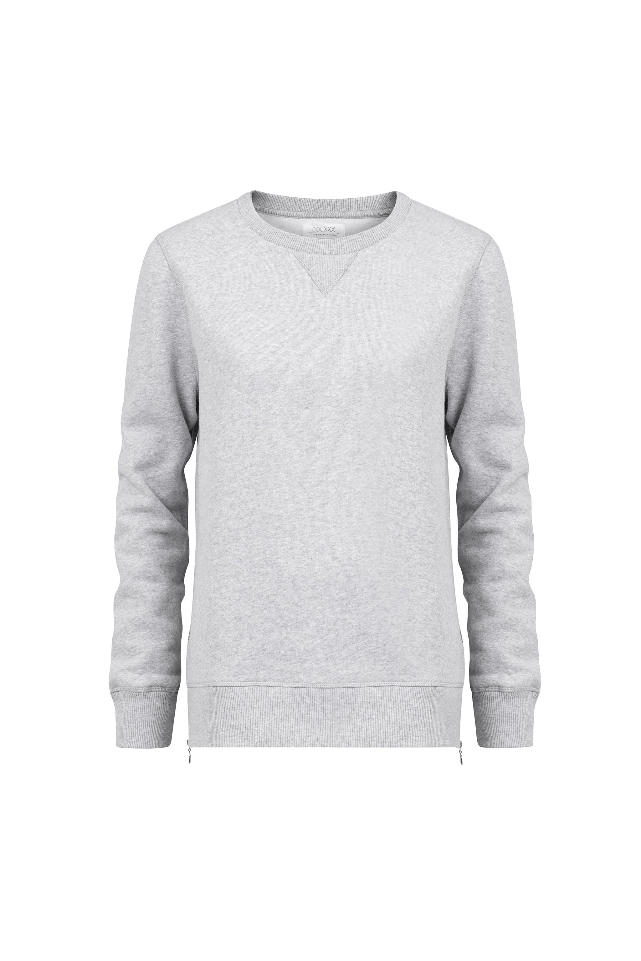Douxx womens vegan Sweater Side Zip Grey