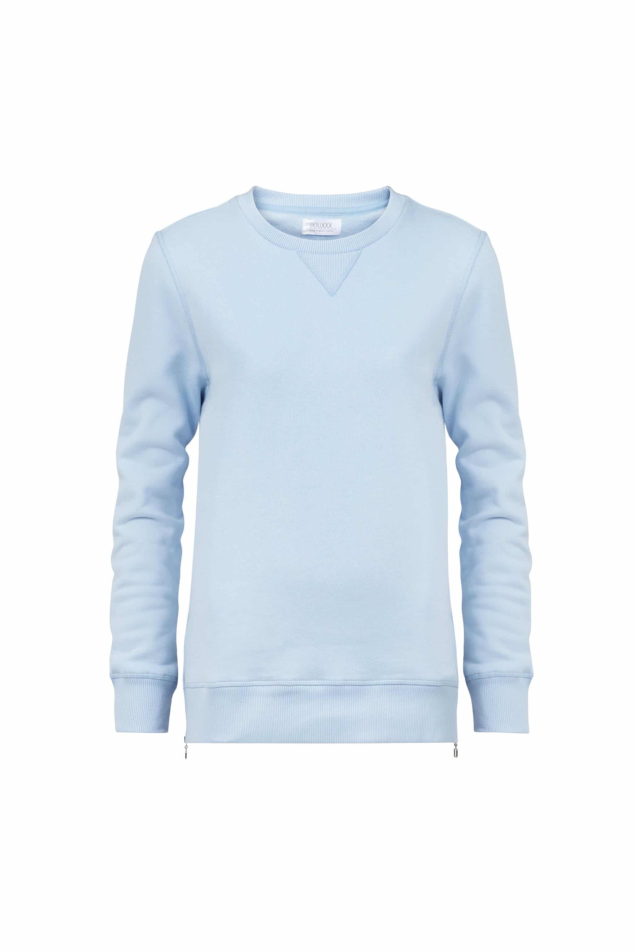 Douxx womens vegan Sweater Side Zip Blue