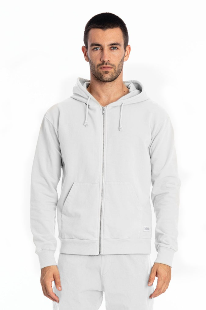 Image of RAVENS VIEW IBIZA mannen vegan Capuchon Zip Ibiza Wit