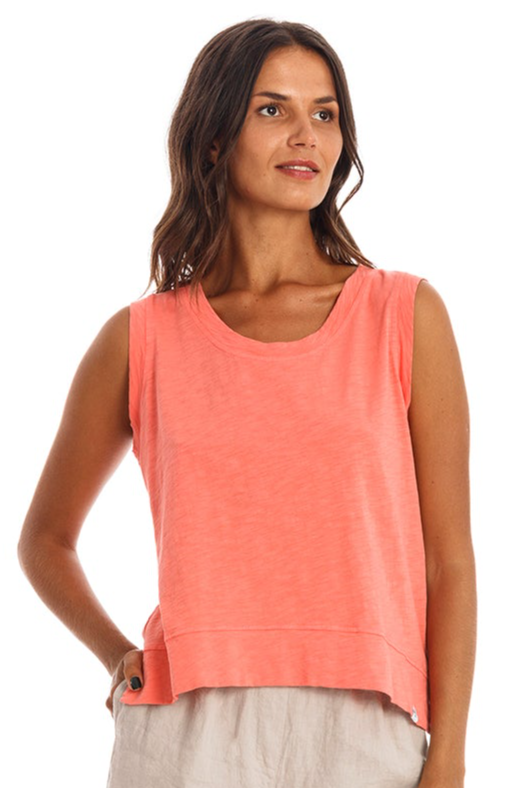 RAVENS VIEW IBIZA Damen vegan T-Shirt Ärmellos Ivy Koralle Rosa