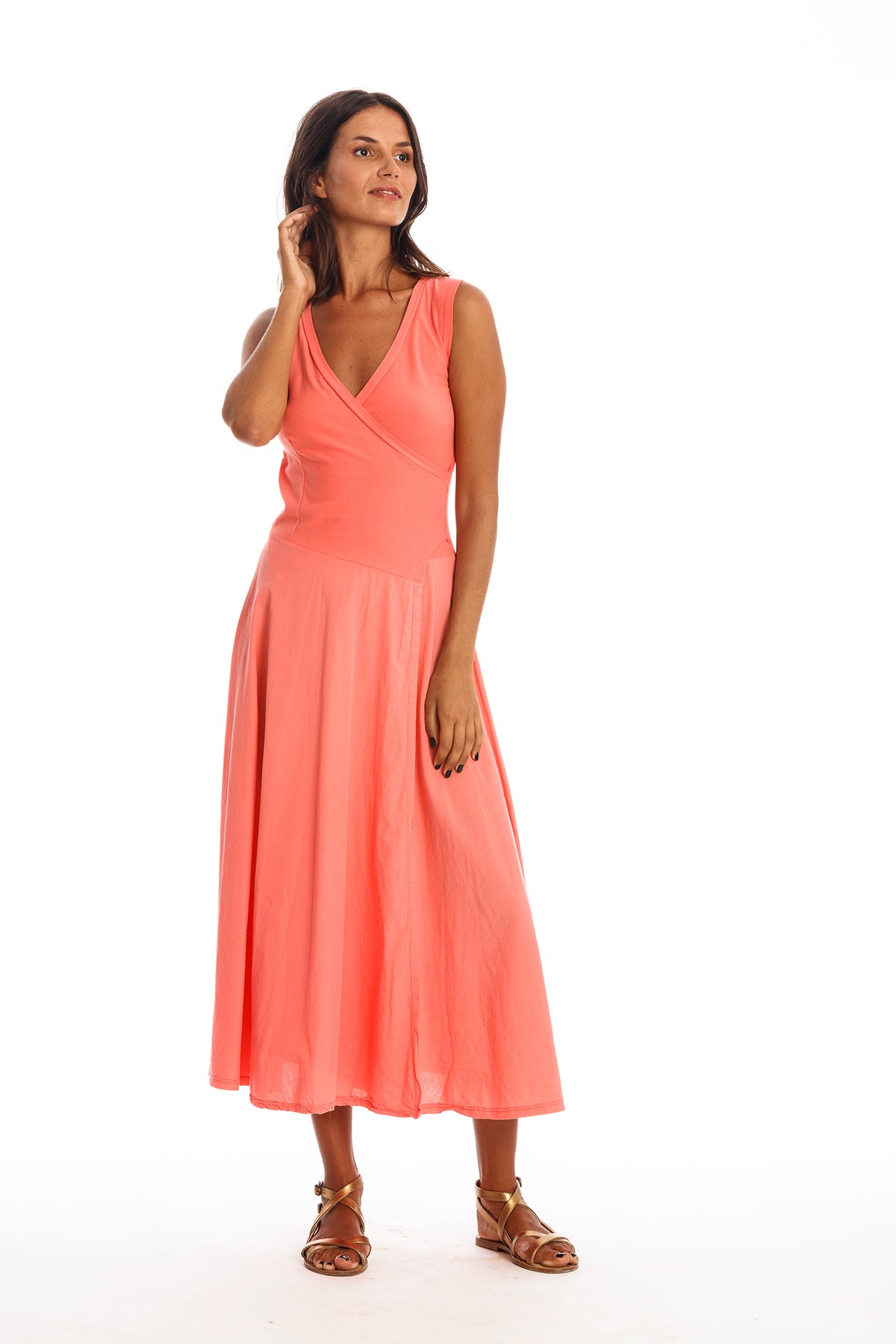 RAVENS VIEW IBIZA Damen vegan Ã„rmelloses Kleid Veronika Koralle Rosa