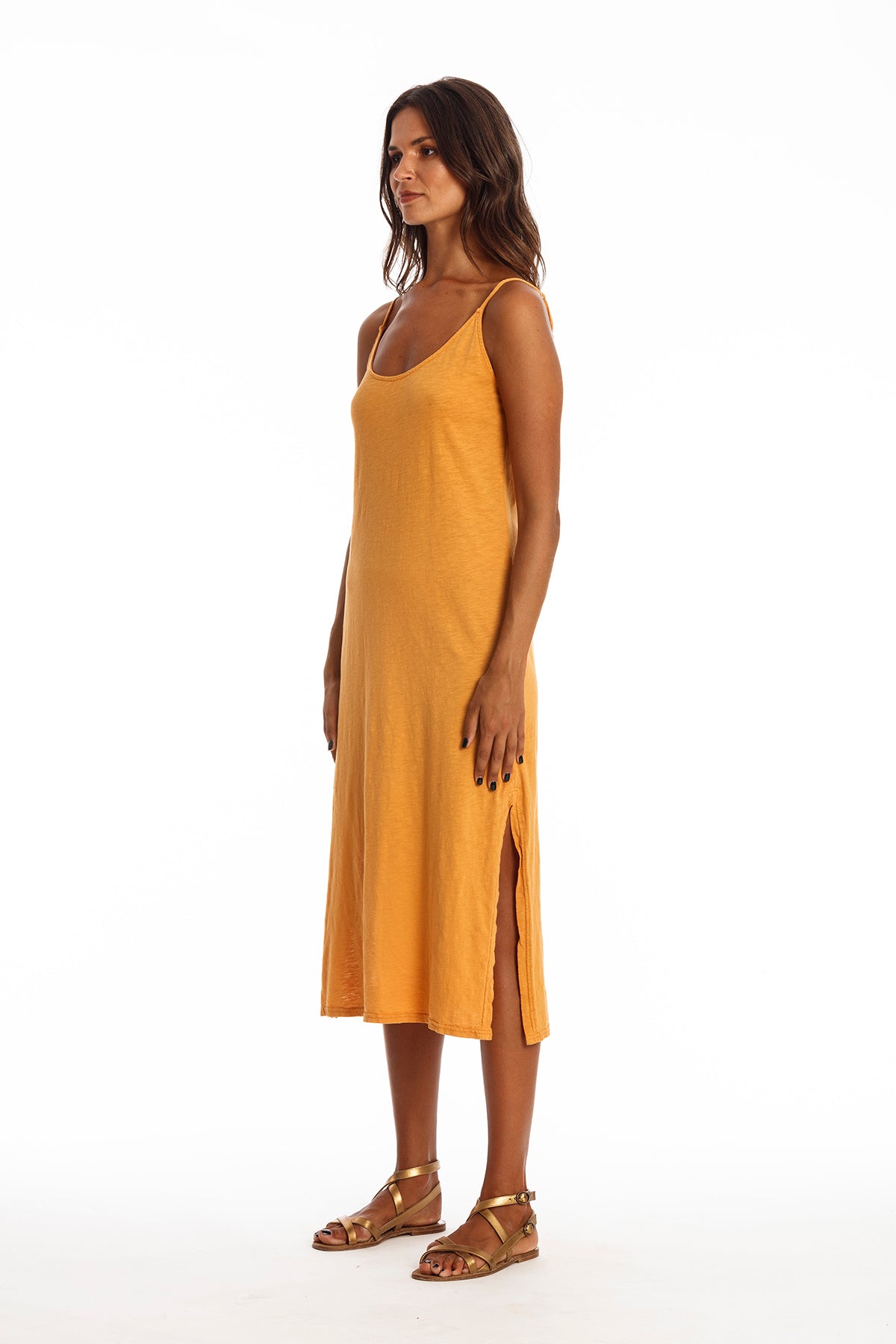 RAVENS VIEW IBIZA womens vegan Dress Rhea Gold Sand Yellow