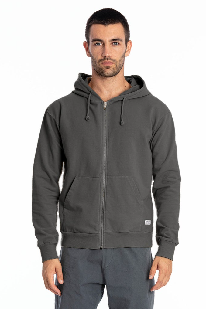Image of RAVENS VIEW IBIZA mannen vegan Hoodie Zip Ibiza Antraciet Grijs