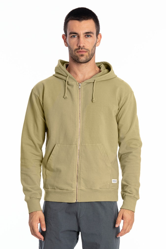 Image of RAVENS VIEW IBIZA mannen vegan Capuchon Zip Ibiza Dark Aloe