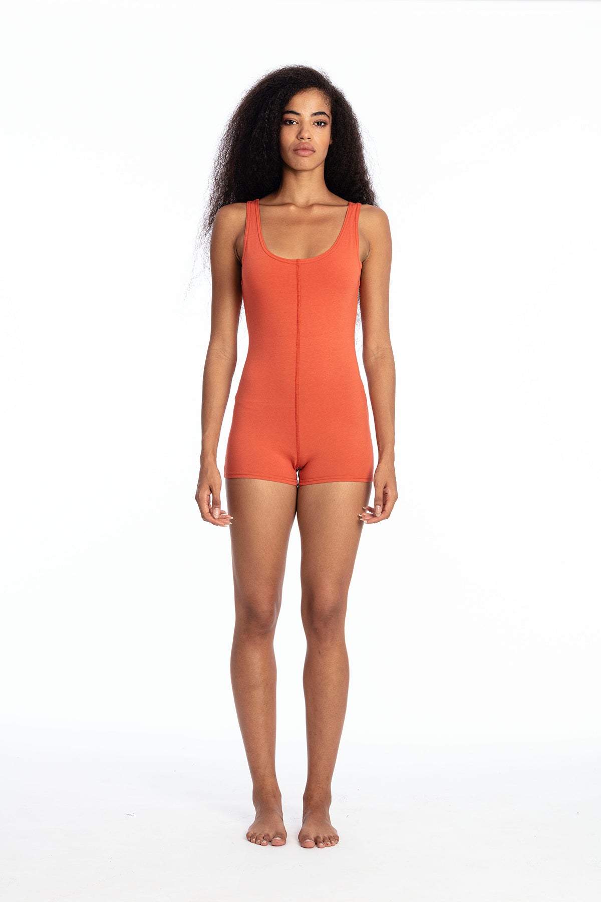Image of RAVENS VIEW IBIZA dames vegan Mini Jumpsuit Leela Terracotta Oranje