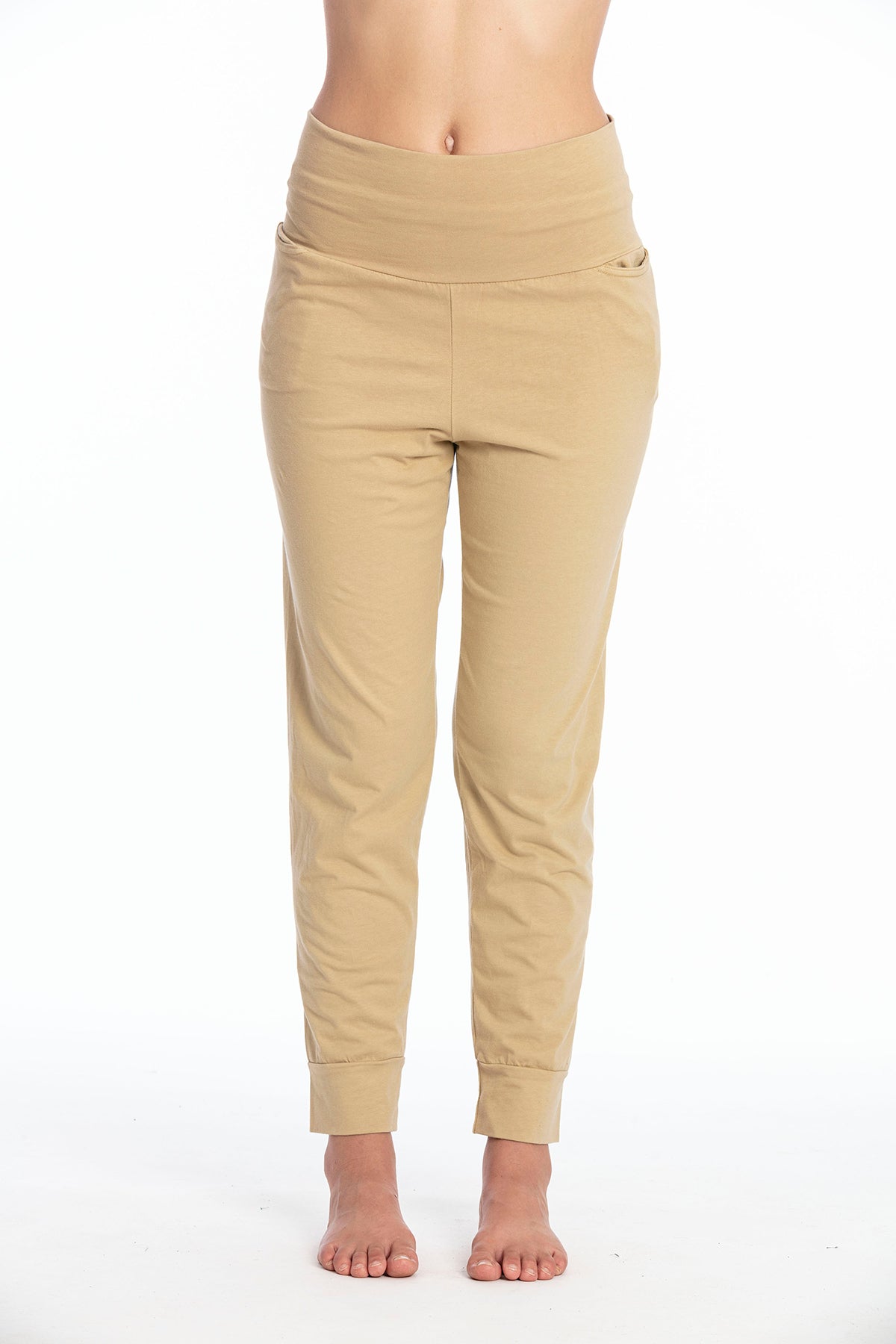 RAVENS VIEW IBIZA Damen vegan Yogahose Goa Kamel Gelb