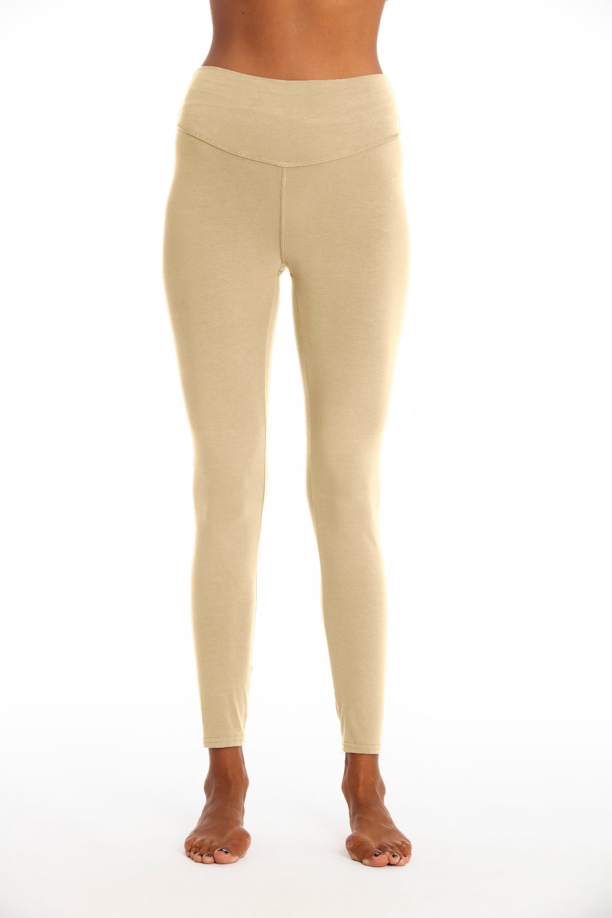 Image of RAVENS VIEW IBIZA dames vegan Yoga Legging Plus Camel Geel