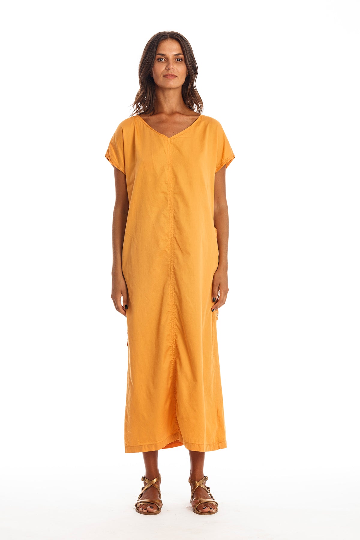 73561 - Damen vegan Kleid Tessa Kamelgelb