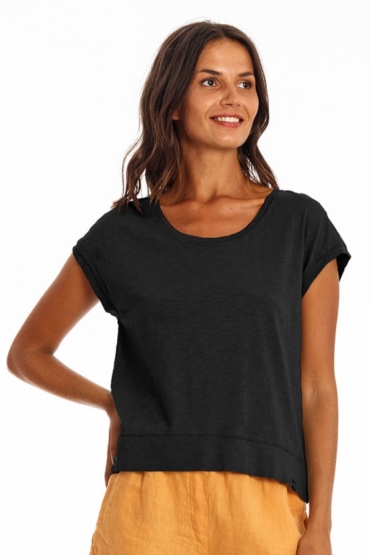 Image of RAVENS VIEW IBIZA dames vegan T-Shirt Ivy Zwart